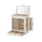 Jewelry Box Organizer Glass Mirror Necklace Ring Storage Velvet Lined Display Case